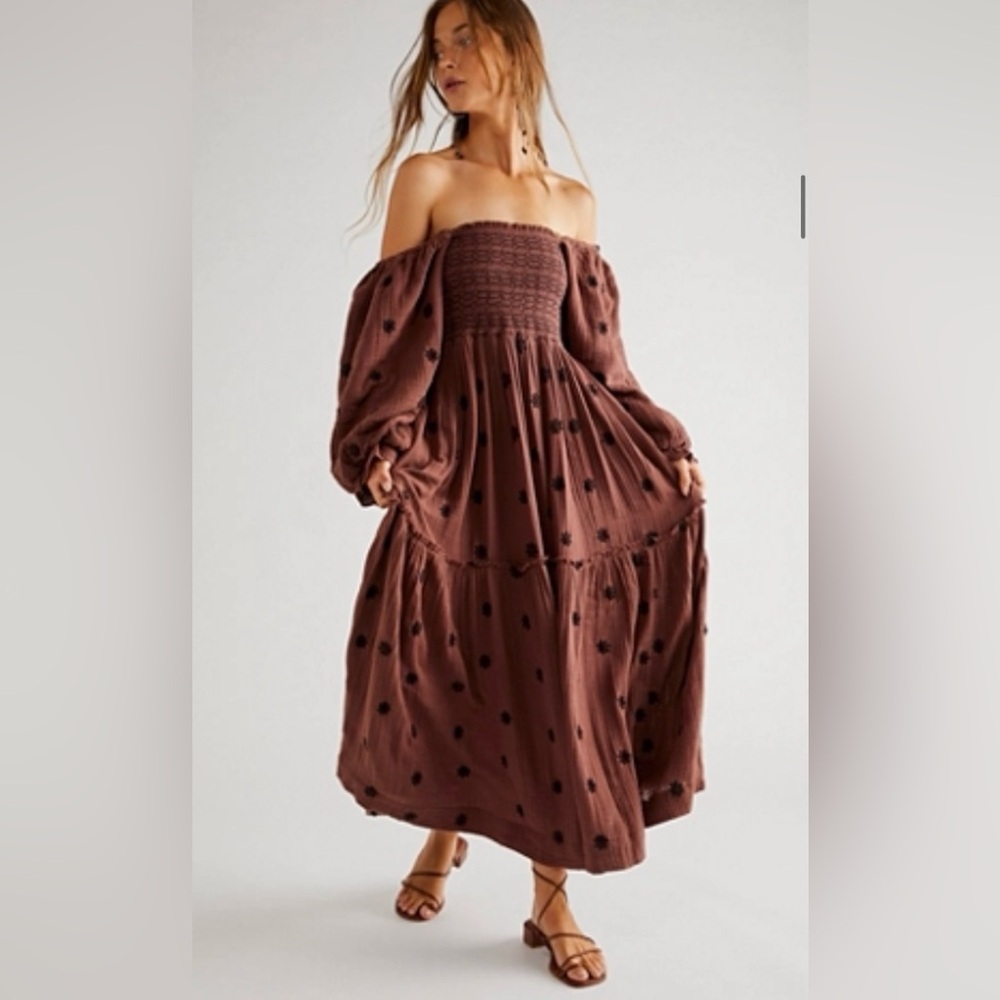 Free People Dahlia Embroidered Maxi Dress